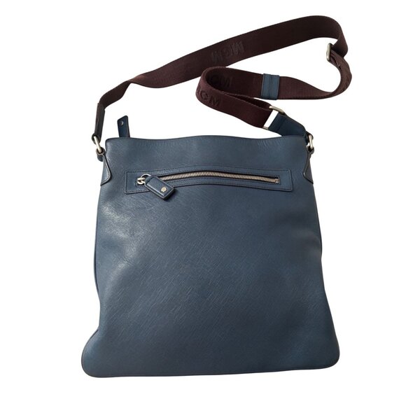 MCM Blue Leather Crossbody Bag With Adjustable Strap - Picture 2 of 8